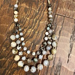 Natural stone layered necklace
